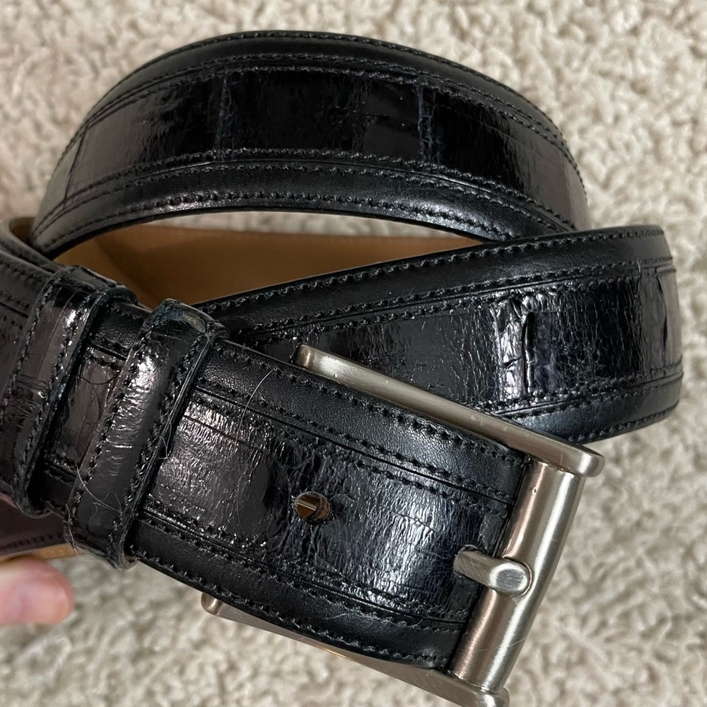 Men's MEZLAN Black GENUINE CROCODILE Designer BELT  40